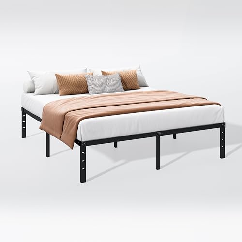 Hafenpo 12 Inch Full Bed Frame - Sturdy Metal Platform Full Size, No Box Spring Needed, Heavy Duty, Easy Assembly, Strong Bearing Capacity, Under Bed Storage, Black Hafenpo