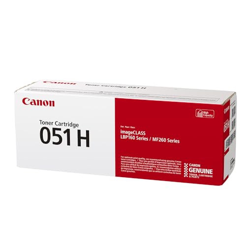 Canon Genuine Toner Cartridge 051 Black, High Capacity (2169C001), 1-Pack, for Canon imageCLASS MF264dw, MF267dw, MF269dw, LBP162dw Laser Printers Canon