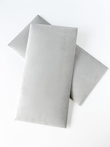 (4 Pack) Velvet Headboard Upholstered Soft Decorative Wall Panels | Padded Boards | Cladded Decor Anti-Collision | Acoustic and Soundproof Treatment | (White (2247), 10"x20" (25x50cm)) ua-acoustics