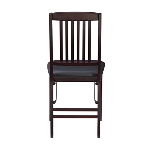 Linon Darwin Mission Back Folding Chair in a Set of Two, Espresso Linon