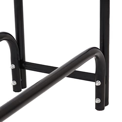 Sunnydaze Outdoor Firewood Log Rack and Cover Combo Set - Black Powder-Coated Steel and PVC - Black Fabric - 8-Foot Sunnydaze