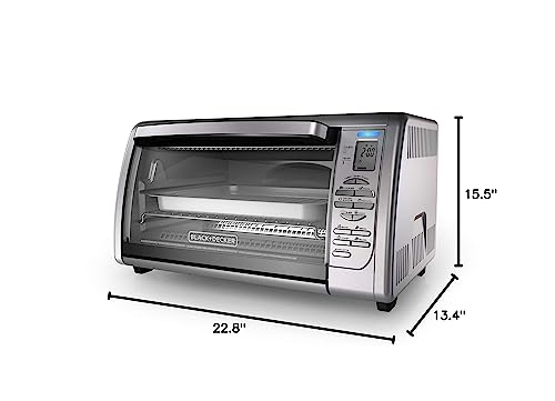 Black+Decker Countertop Convection Toaster Oven, 8 One-touch Cooking Functions, Stainless Steel BLACK+DECKER