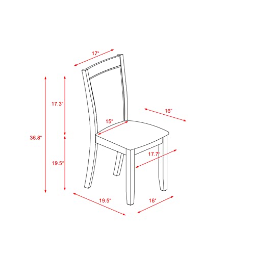 East West Furniture V-Style 9 Piece Kitchen Set Includes a Rectangle Table with V-Legs and 8 Dark Gotham Grey Linen Fabric Parson Dining Chairs, 40x72 Inch, V697MZ650-9 East West Furniture