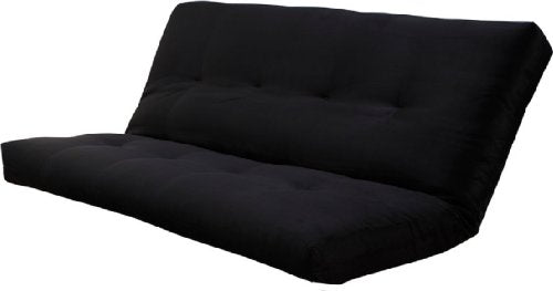 Kodiak Full Size Futon Mattress Only Innerspring in Suede Microfiber Fabric (Black) Kodiak Furniture