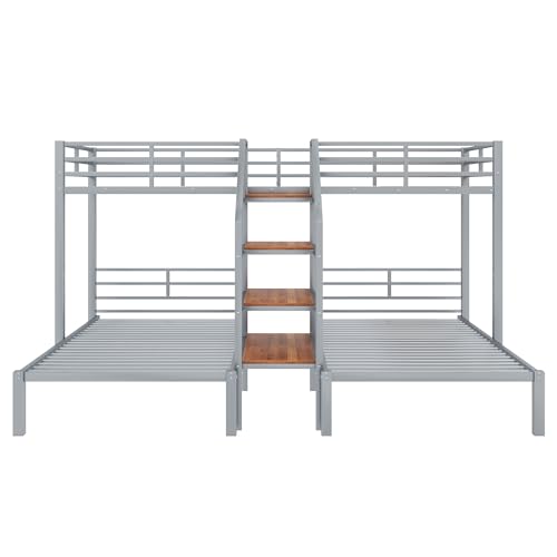 Bellemave Triple Metal Bunk Bed for 3 Kids, Twin Over Twin Over Twin Size Bunk Bed Bellemave