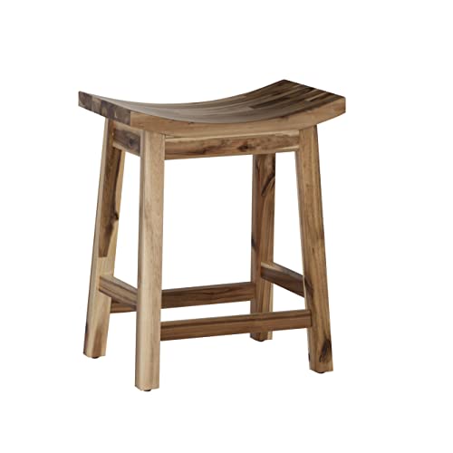 Powell Furniture Dale Saddle Bar Stool Natural Wood Powell