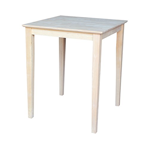 International Concepts Square Counter Height Solid Wood Top Table with Shaker Legs, 30-Inch IC International Concepts