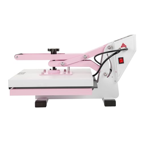VEVOR Heat Press, 15 x 15 in Digital Heat Press Machine, Slide Out Heat Transfer Machine, Fast and Even Heating, 2-Layer Insulation Cotton, Heat Transfer Machine for T-Shirts/Bags/Pillows, Pink VEVOR