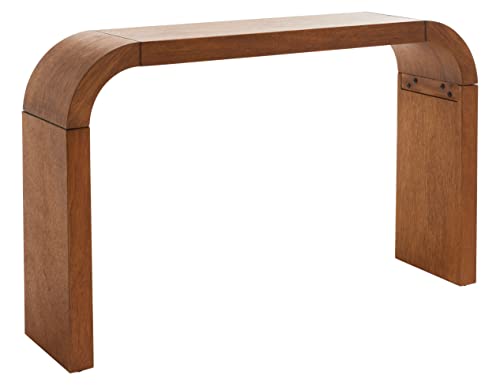 SAFAVIEH Home Collection - Liasonya Modern Natural Brown Waterfall Curved Console Table SAFAVIEH