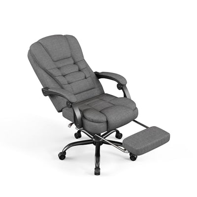 Office Chair, Big and Tall Ergonomic Gaming Chair for Adults, Comfy Reclining Computer Chair with Footrest, Adjustable Swivel Desk Chair, Executive Gamer Chair, Comfortable Silla Gamer for Home & Game