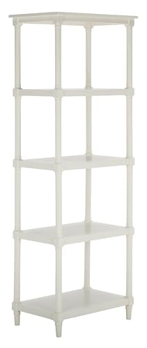 SAFAVIEH Home Collection – Odessa White 5-Tier Bookcase, Modern Storage Shelf Unit for Living Room, Bedroom, or Home Office (AMH5721C) SAFAVIEH
