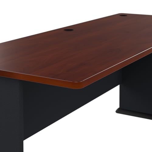 Bush Business Furniture Series A 72W Desk in Hansen Cherry and Galaxy Bush Business Furniture