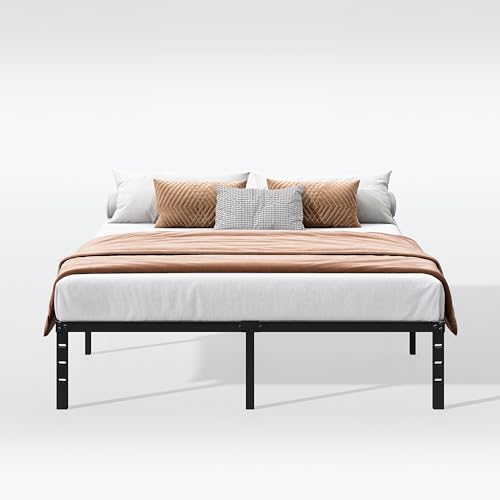 Hafenpo 12 Inch King Bed Frame -Sturdy Metal Platform King Size, No Box Spring Needed, Heavy Duty, Easy Assembly, Strong Bearing Capacity, Under Bed Storage, Black Hafenpo