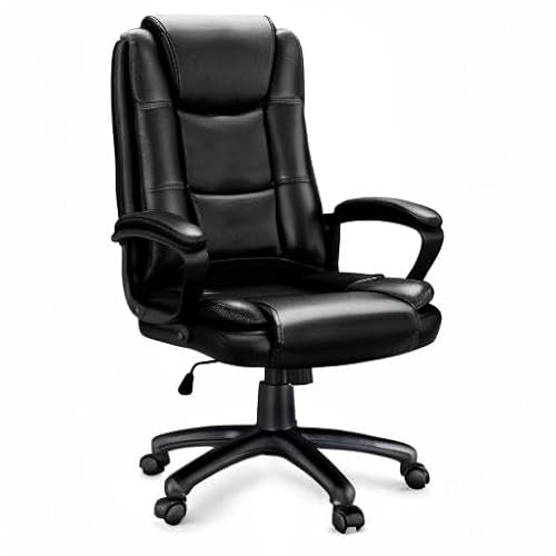 OFIKA Home Office Chair, 400LBS Big and Tall Computer Chair Heavy Duty Design, Ergonomic High Back Cushion Lumbar Back Support, Adjustable Executive Leather with Armrest OFIKA