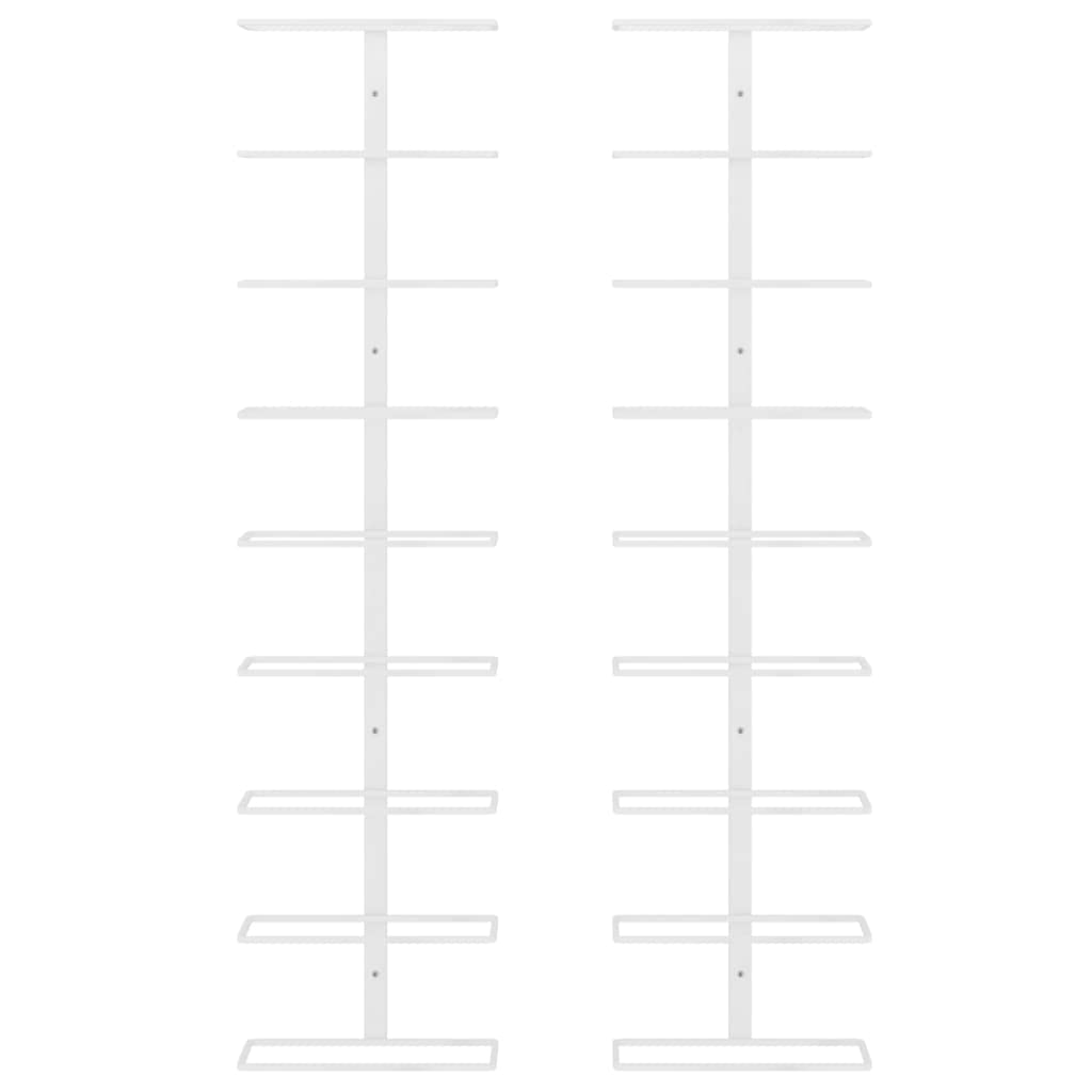 vidaXL Wall Mounted Wine Rack for 9 Bottles in White Iron - Stylish and Durable Beverage Storage Solution for Modern Kitchen, Pantry, or Bar vidaXL