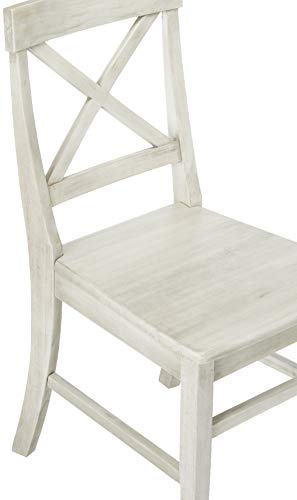 Christopher Knight Home Roshan Farmhouse Acacia Wood Dining Chairs, Light Grey Wash, 21D x 17.75W x 35.5H Inch Christopher Knight Home