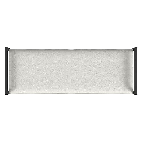 HomePop Modern Metal Bench|Bench for Living Room & Bedroom | Decorative Home Furniture - Cream Boucle HomePop