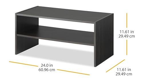 Whitmor Wood Stackable 2-Shelf Shoe Rack, 24 INCH, Espresso,2 Pack Whitmor