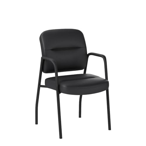 Devoko Waiting Room Office Reception Chairs Executive Leather Guest Chairs with Armrest Ergonomic Upholstered Lumbar Support Side Chairs (2 Pack)