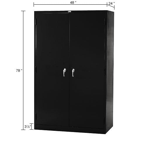 Global Industrial Assembled Storage Cabinet, 48x24x78, Black Global Industrial
