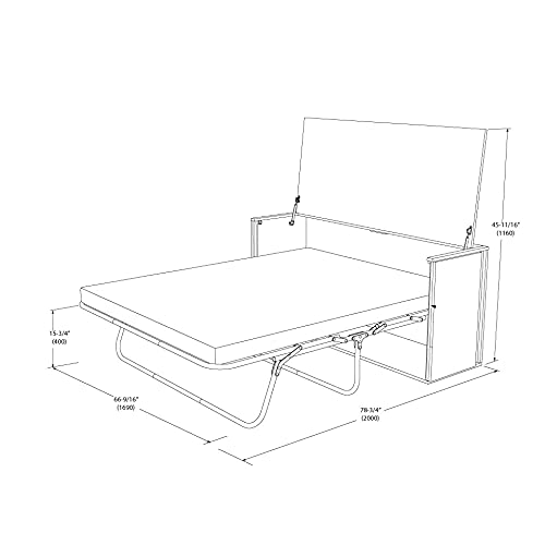 Leto Muro Orion Console Bed with Desk | Murphy Cabinet Bed Queen with Mattress Perfect Multipurpose Space-Saving Furniture (Walnut) Leto Muro