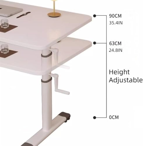 XAWSOP Height Adjustable Manual Crank Standing Desk Ergonomic SitStand Writing Table for Home Office Bedroom & Living RoomBoost Productivity & Comfort, XAWSOP