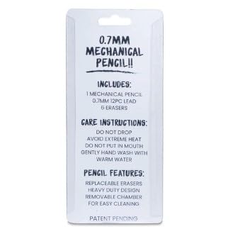 makerflo 12 Pieces Sublimation Mechanical Pencils With Erasers, 0.7MM Lead Refills, and Removable Chamber For Students, Drawing Writing Sketching Smudge Free makerflo