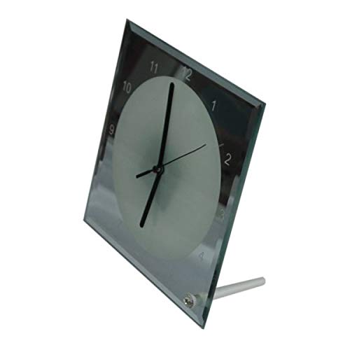 MELDIKISO 7.8" x 7.8" Sublimation Blank Mirror Edge Glass Photo Frame with Clock (20pcs/carton) MELDIKISO