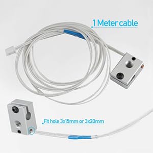 Upgrade 3D Printer NTC 100K 3950 Thermistor, HT-NTC100K Ender 3 Thermistor Sensor and 3D Printer Heater Cartridge Wire 12V40W Compatible for E3D V6 PT100 Ender 3, Ender 3 V2, Ender 5/PRO CR-10, SAPLUSREPRAP