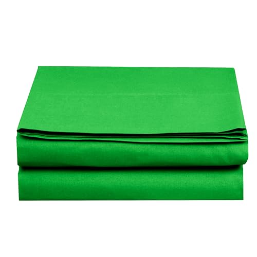 Elegant Comfort Premium Hotel Quality 1-Piece Flat Sheet, Luxury and Softest 1500 Premium Hotel Quality Microfiber Bedding Flat Sheet, Wrinkle-Free, Stain-Resistant, Twin/Twin XL, Emerald Green Elegant Comfort