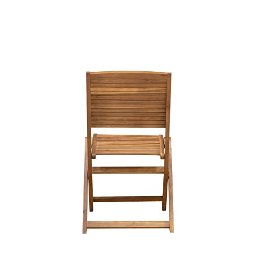 East West Furniture - DIFM5CWNA 5-Piece Mid Century Outdoor Table Set - A Mid Century Outdoor Table Oval Tabletop and 4 Patio Outdoor Chairs with Solid Back, Medium, Natural Finish East West Furniture