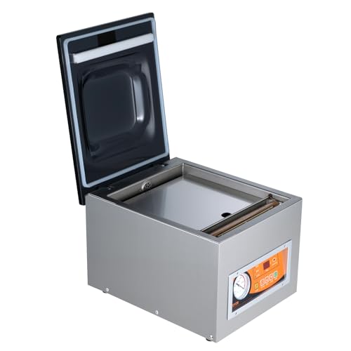 VEVOR Chamber Vacuum Sealer, 260W Sealing Power, Vacuum Packing Machine for Wet Foods, Meats, Marinades and More, Compact Size with 10.2" Sealing Length, Applied in Home Kitchen VEVOR