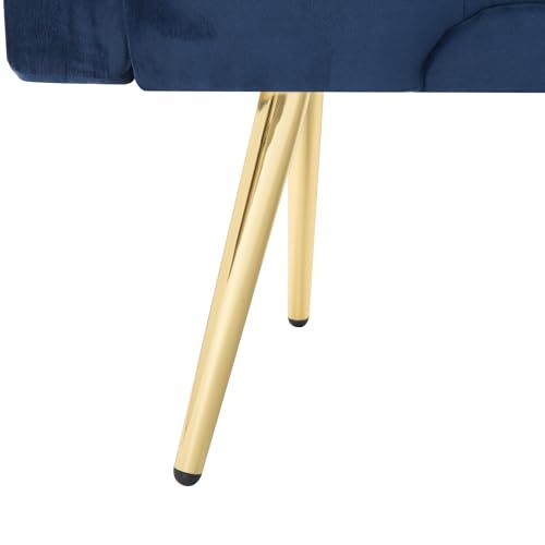 Trygoal Futon Sofa Bed, Convertible Futon Couch with Adjustable Backrest, 68.31” Folding Sofa Bed with 2 Pillows & Metal Legs, Sleeper Loveseat with Armrest for Home Office, Blue Trygoal