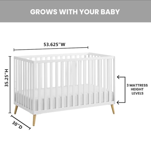 Oxford Baby Cozy Nest Convertible Island Crib, Snow White/Natural Oxford Baby