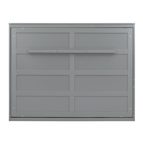 MERITLINE Queen Horizontal Murphy Chest Bed,Wood Folding Grey Murphy Chest Bed Cabinet for Adults No Box Spring Needed MERITLINE