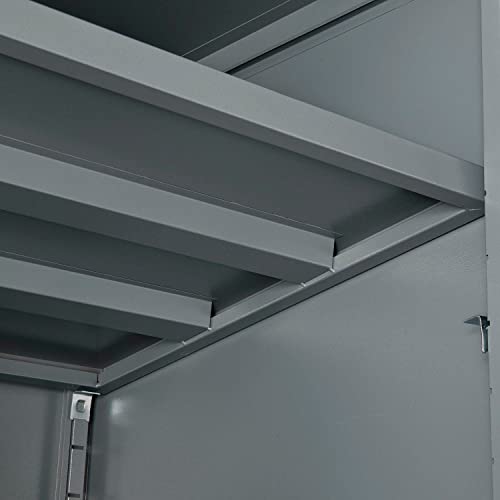 Global Industrial Counter Height Cabinet with Locking Lever Handle, 2 Height Adjustable Shelves, 300 lbs Shelf Capacity, 36" W x 24" D x 42" H, Unassembled, Gray Global Industrial