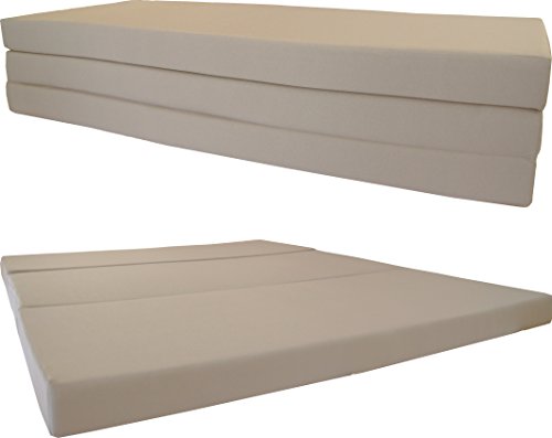 D&D Futon Furniture Queen Tan Shikibuton Trifold Foam Beds 80 x 60 x 4, Folding Foam Bed, Ottoman, Bench, 1.8 lb High Density Foam D&D Futon Furniture