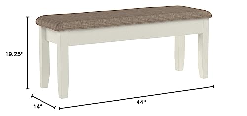 Powell Furniture Jane Storage, Antique White Dining Bench, Powell