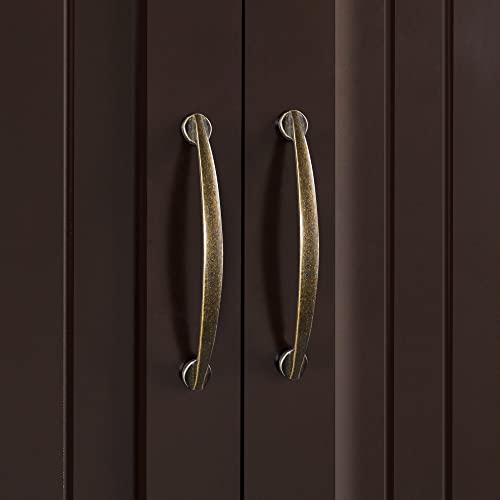 Yaheetech Espresso Over The Toilet Storage Rack with Adjustable Shelves and Doors Yaheetech