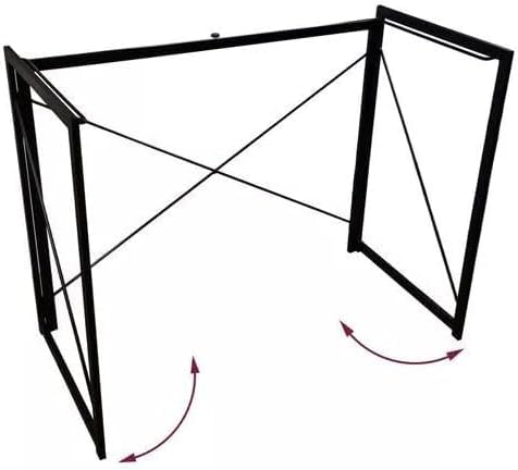Computer Desk, Folding Desk, Small Foldable Desk 35.4" for Small Spaces, Space Saving Computer Table Writing Workstation for Home Office, Easy Assembly (Black) Generic