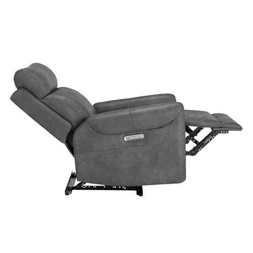 KISLOT Leather Recliner Chair for Adults Wall Hugger RV Recliner with USB Charging Ports Electric Power Reclining Sofa for Living Room Home Theater Seating Bedroom