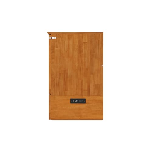 AFI Hamilton Full Murphy Bed Chest with Mattress, Storage, and Built-in Charger in Light Toffee AFI