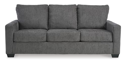 Signature Design by Ashley Rannis Casual 2-in-1 Sofa Sleeper with Folding Gel Memory Foam Mattress, Queen, Gray Signature Design by Ashley