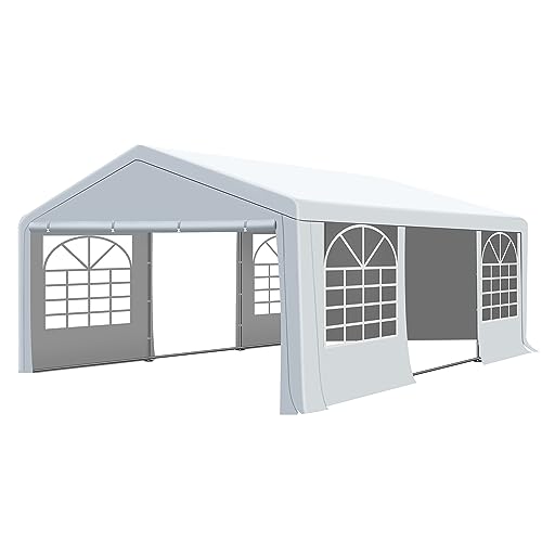 Raysfung 20 x 20Ft Party Tent Heavy Duty, Outdoor Wedding Tent with Removable Sidewalls, Event Gazebo Shelters Canopy for Party Raysfung