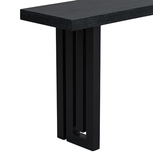 Knocbel 59" Long Entryway Console Table Wooden Entrance Hallway Foyer Sofa Couch Table, 170lbs Weight Capacity, Easy Assembly (Black 59") Knocbel