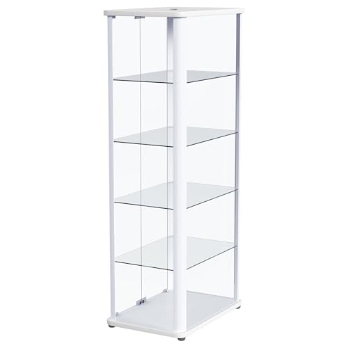 Coaster Home Furnishings Aero 5-Shelf Display Curio Cabinet with LED Lighting White Coaster Home Furnishings
