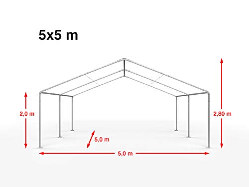 TOOLPORT Party Tent 16x16 ft Garden Tent Canopy PE 450 N Tarpaulin 100% Waterproof White TOOLPORT