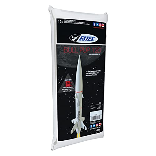 Estes 7000 Bull Pup 12D Rocket-Building Kit, Advanced Flying-Rocket-Model Kit for Ages 10+ Estes