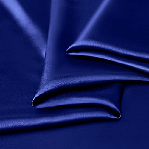 Manyshofu Satin Full Sheets Set 4 Piece - Soft Silky Satin Sheets Set, Royal Blue Bed Sheets Cooling & Luxury Bedding Sheet Set(1 Fitted Sheet, 1 Flat Sheet, 2 Pillow Cases) Manyshofu