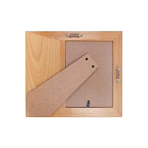 Personalized Laser Engraved Natural Alder Wood Wall/Tabletop Picture Wooden Photo 5x7 Frame - Customized with Your Text - Hockey CustomGiftsNow